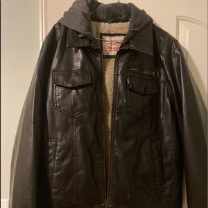 Mens Black leather jacket